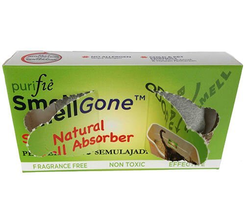 Compact natural smell absorber for cat litter tray